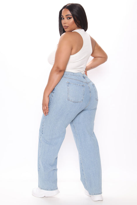 Shineboy New Womens Plus Size High Waisted Ladies Denim Jean Blue