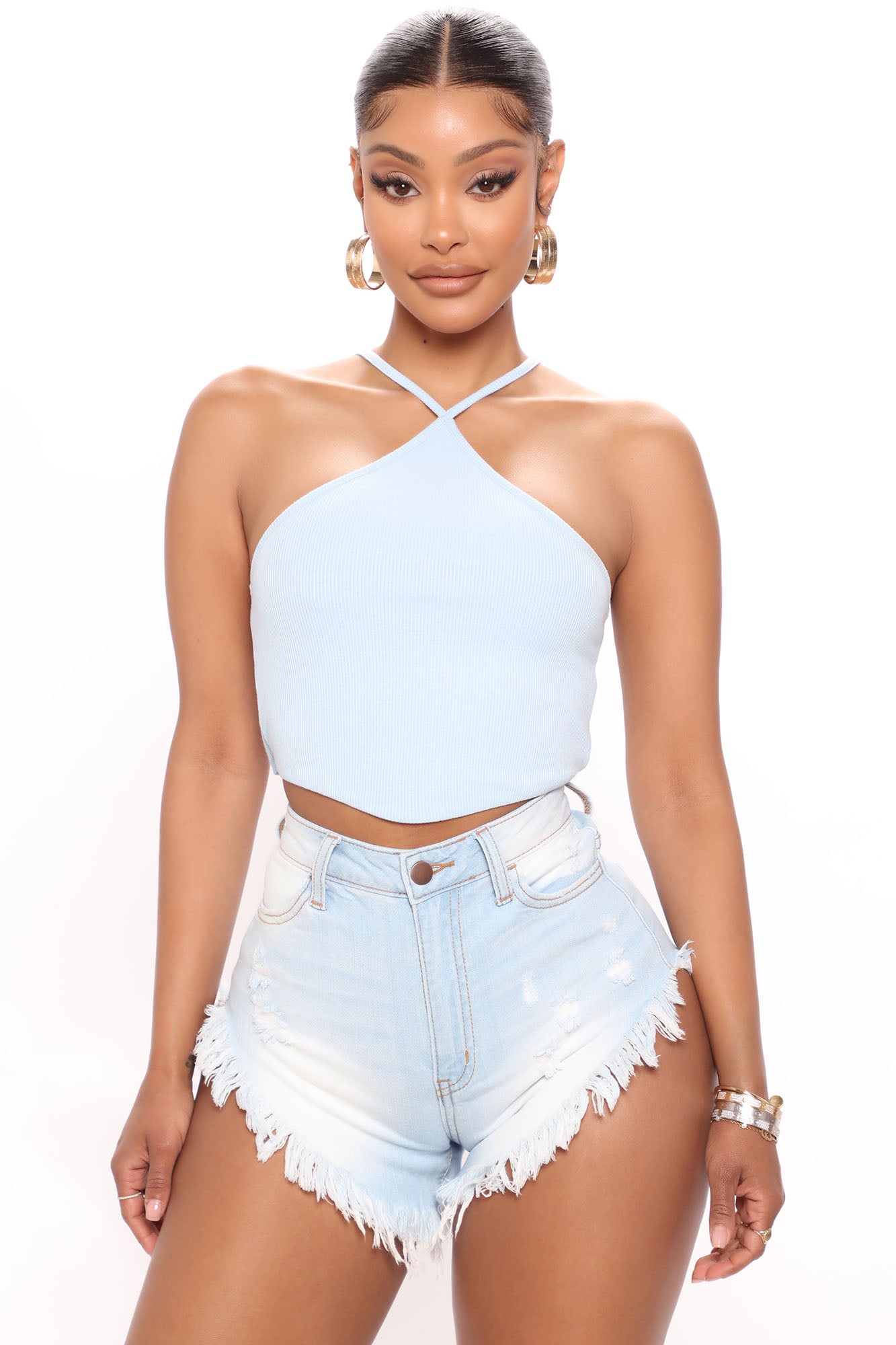 Meant To Be Halter Top ★ Light Wash