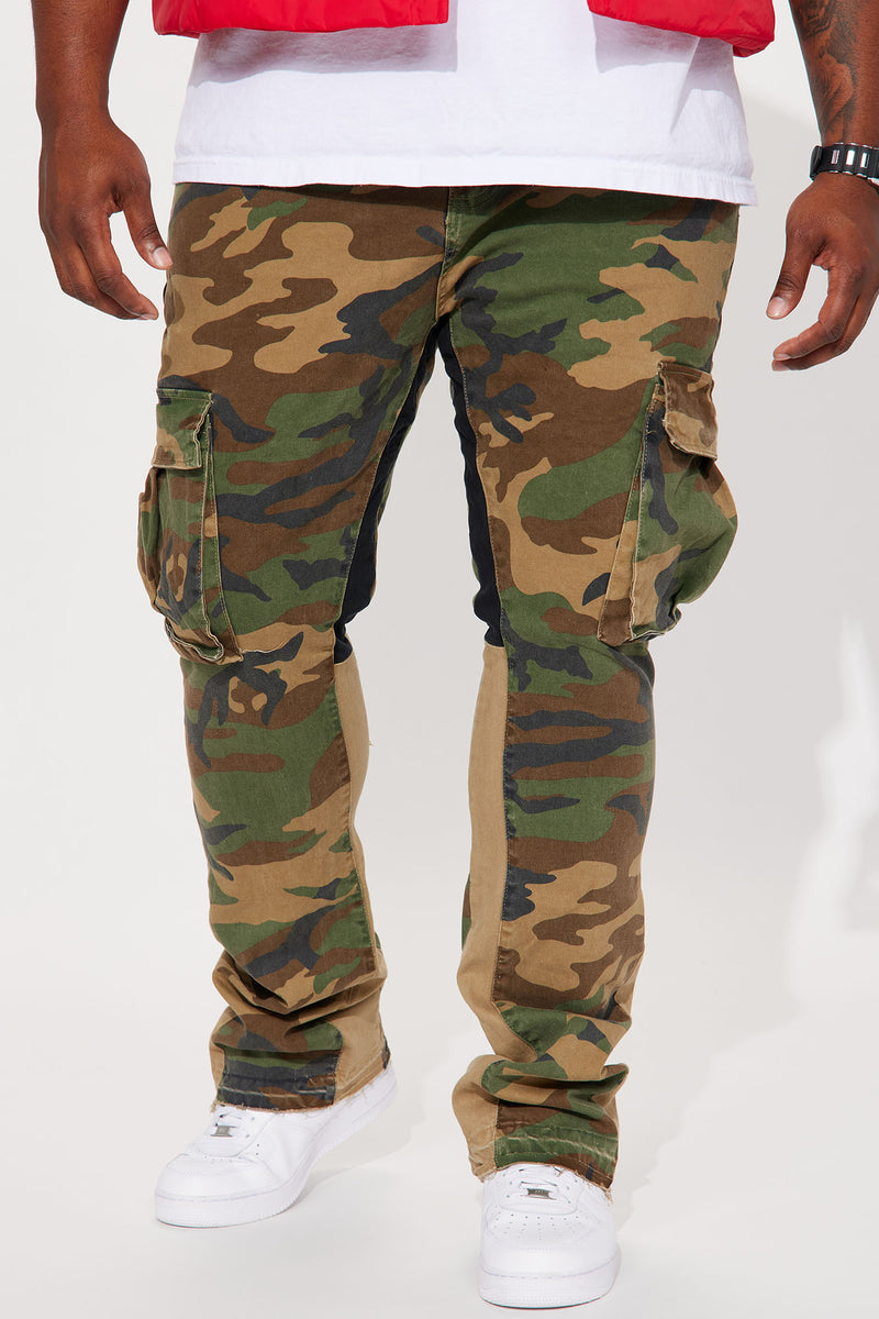 Commando Cargo Twill Flared Pants - Camouflage | Fashion Nova, Mens ...