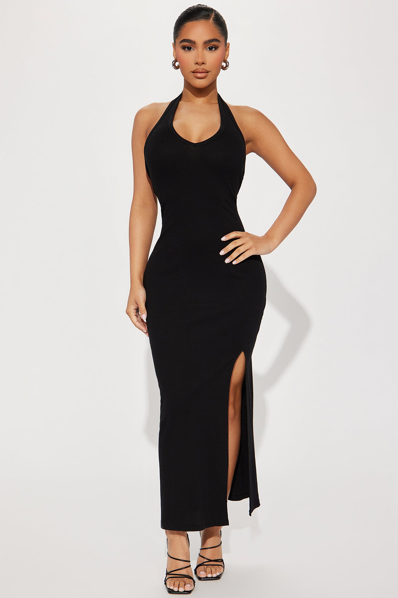 Ava Snatched Midi Dress - Black, Fashion Nova, Dresses