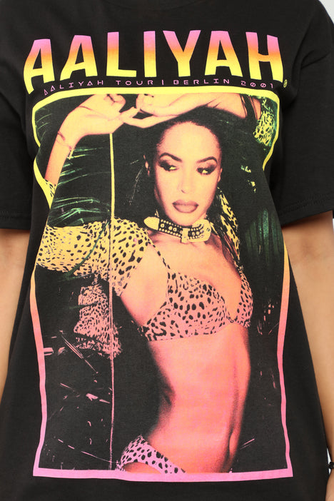 Aaliyah Short Sleeve Tunic Top - Black, Fashion Nova, Screens Tops and  Bottoms