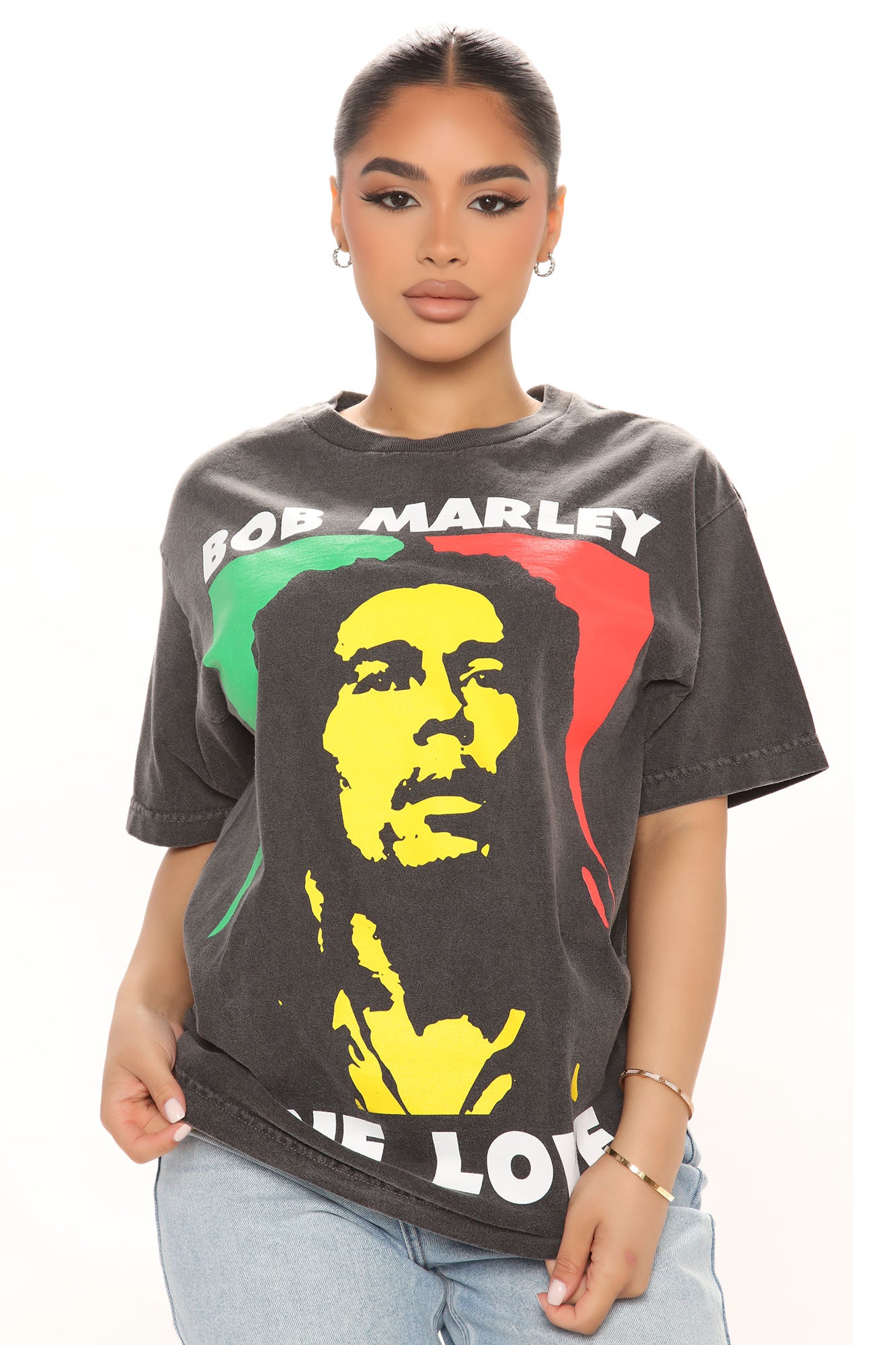 Bob Marley Rastafarian Tee - Black Wash