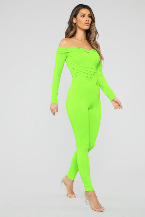 Ruched Up Cutie Jumpsuit - Neon Green | Fashion Nova, Jumpsuits