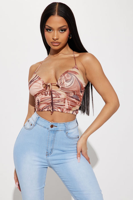 Blush clearance mesh top