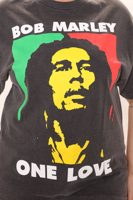 Bob Marley Rastafarian Tee - Black Wash