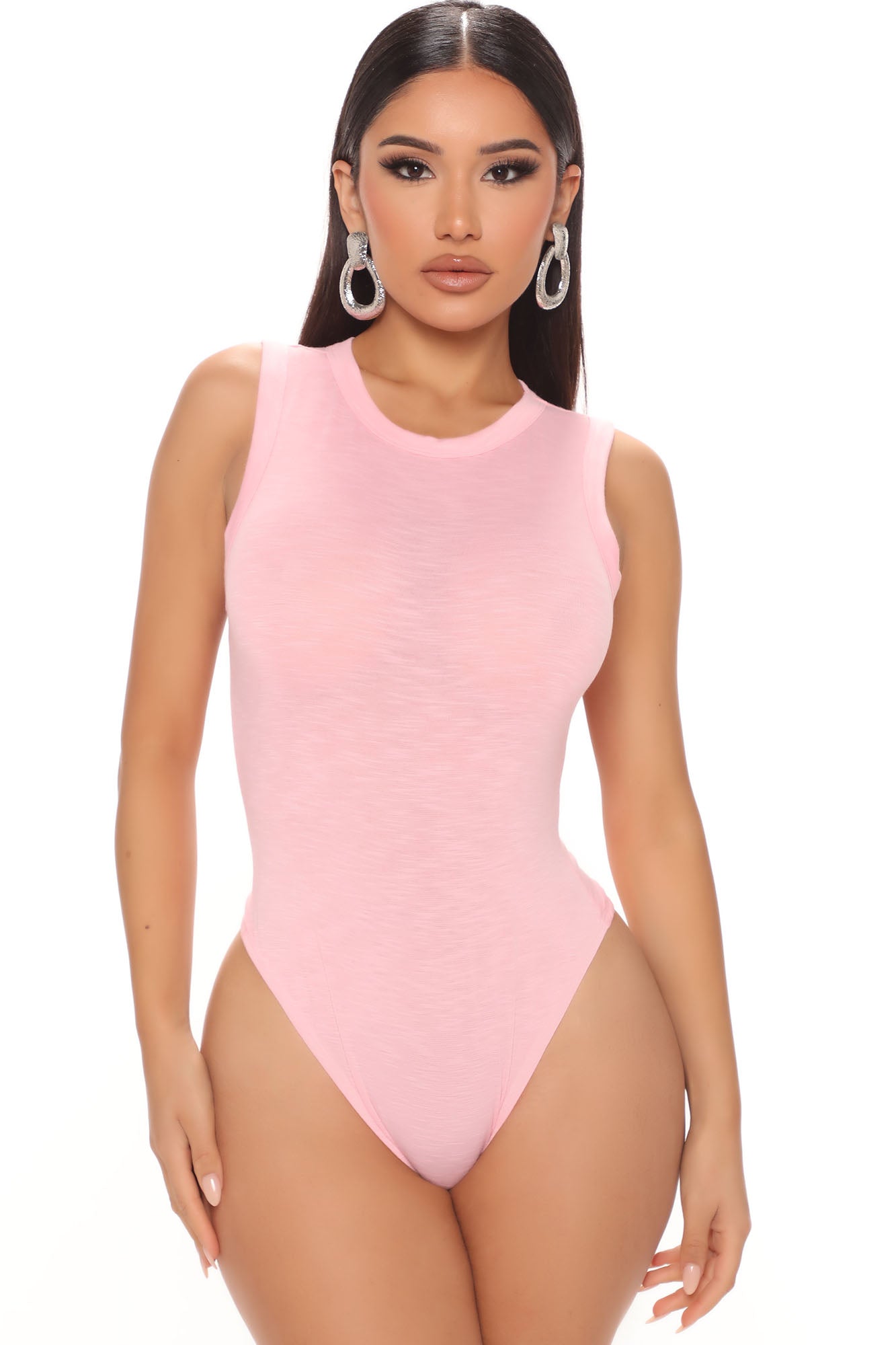  AMAATE Solid Skinny Bodysuit (Color : Hot Pink, Size : X-Small)  : Clothing, Shoes & Jewelry