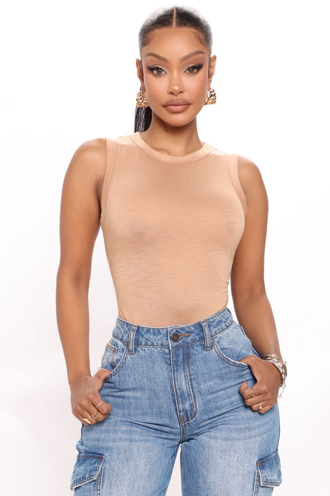 Mel Sleeveless Mock Neck Bodysuit - Navy, Fashion Nova, Basic Tops &  Bodysuits