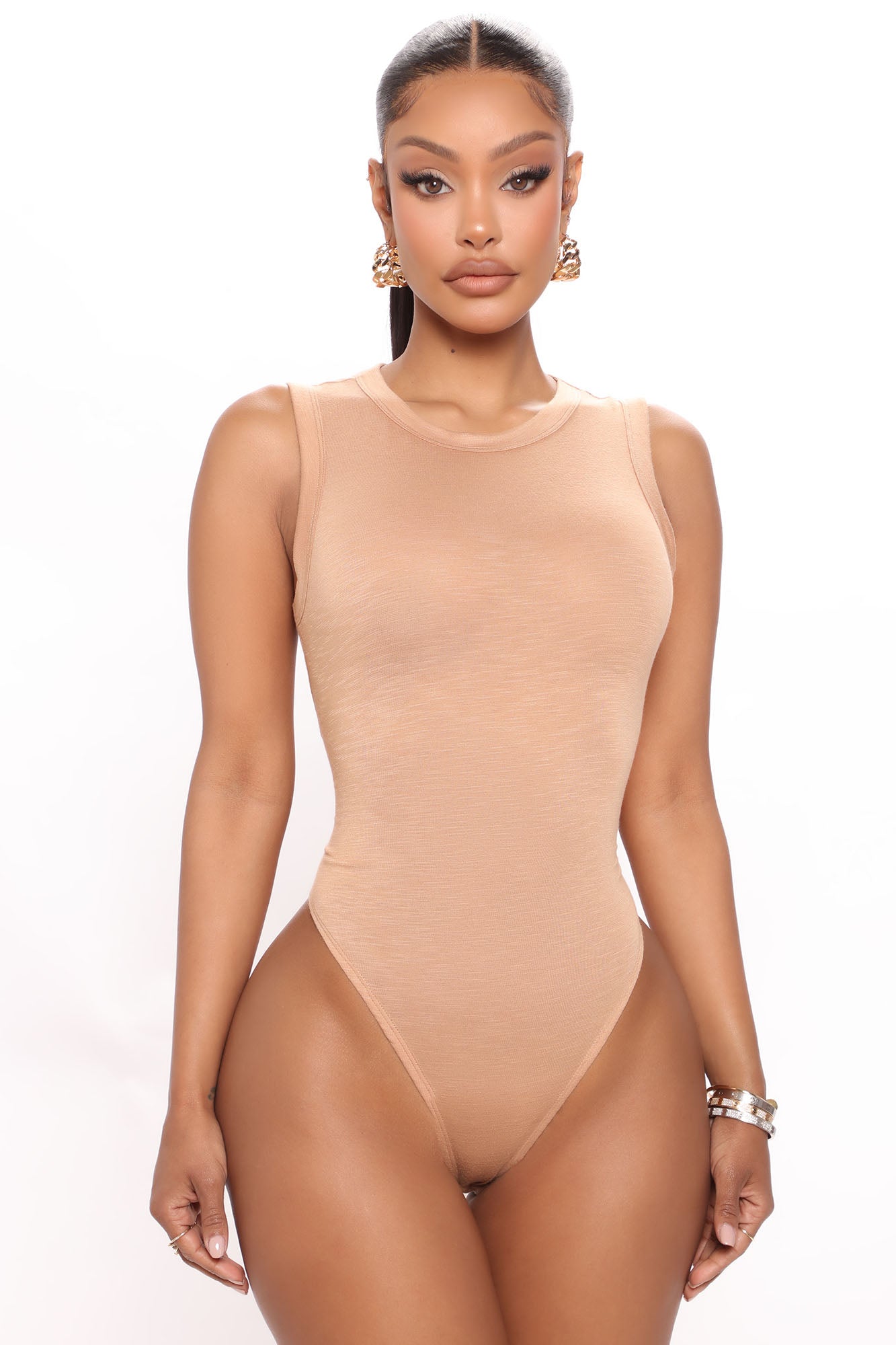 High Cut Bodysuit (Taupe)