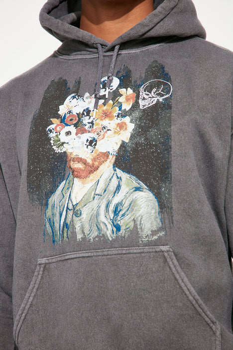 Floral Brain Embroidered Hoodie - Grey | Fashion Nova, Mens Fleece