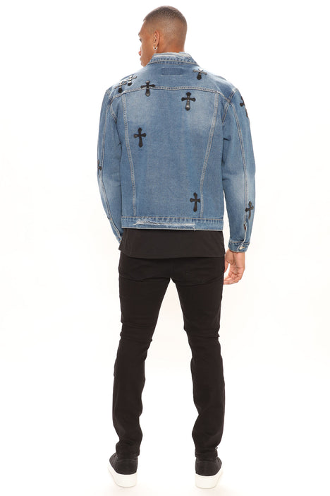 Style Matters KMS Blue Light Wash Denim Jacket XL | eBay