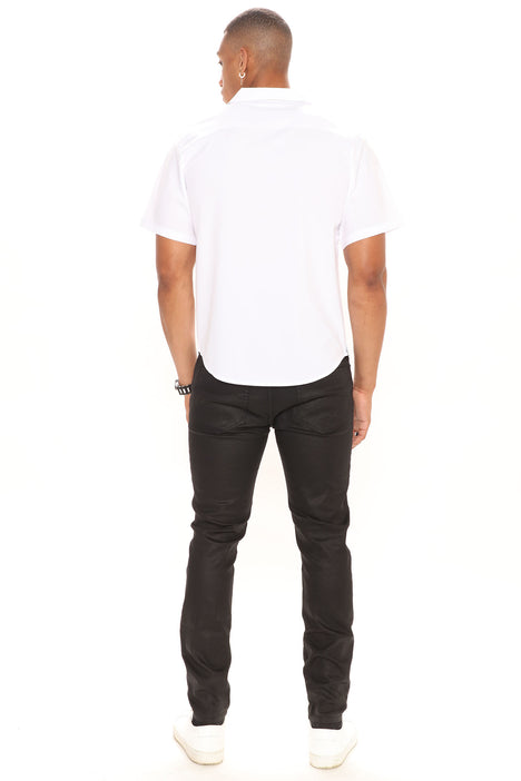 Triple Doberman Short Sleeve Woven Top - White/Black, Fashion Nova, Mens  Shirts