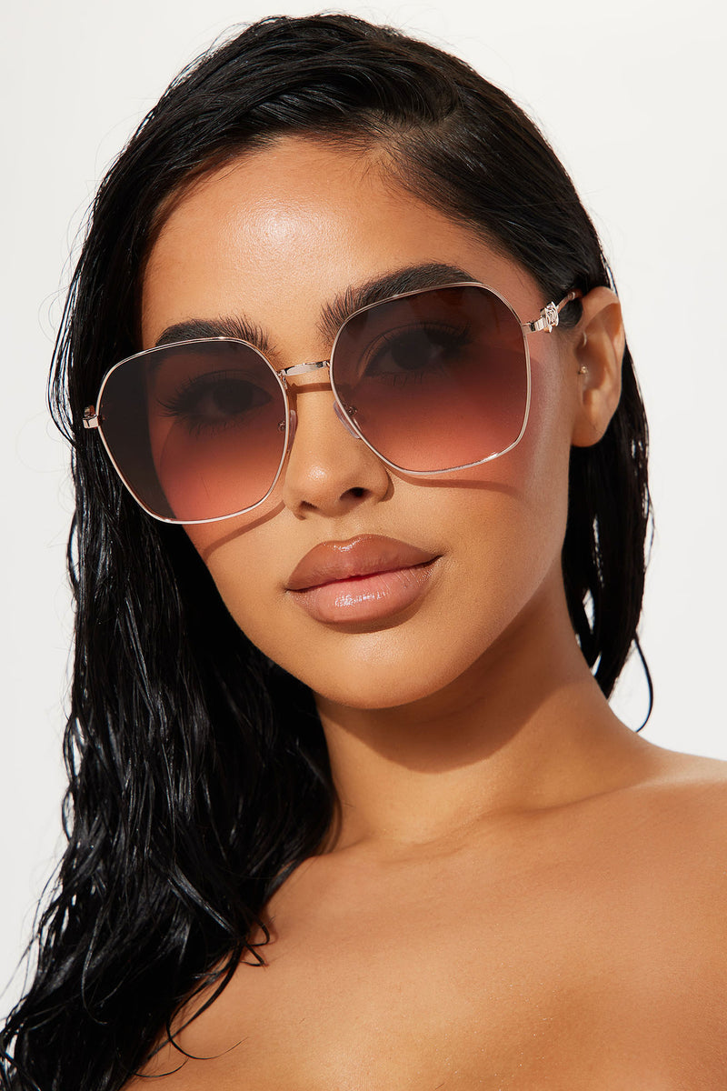 Continental Twist Sunglasses Brown Combo Fashion Nova Sunglasses