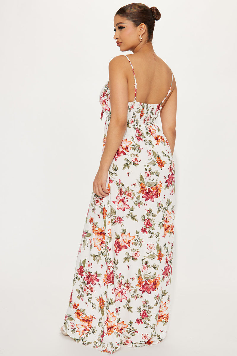 Floral High Slit Maxi Dress - Off White | Fashion Nova, Dresses ...