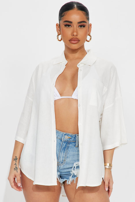 Levelle Linen Shirt - Off White | Fashion Nova, Shirts & Blouses