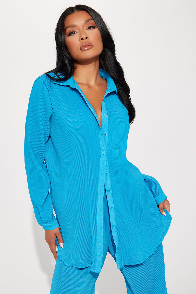 Giving You Life Pleated Pant Set - Turquoise | Fashion Nova, Matching ...