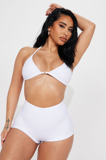 Zoey Tie Front Bikini Set - White