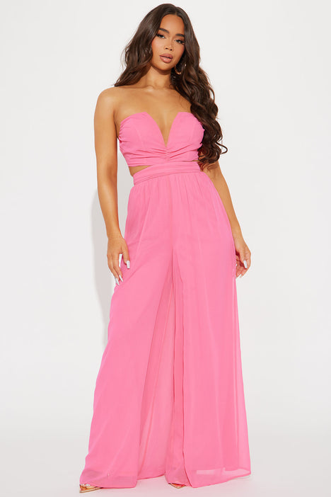 Crazy For Your Love Jumpsuit Pink  Pink dress outfits, Pink jumpsuits  outfit, Hot pink jumpsuits