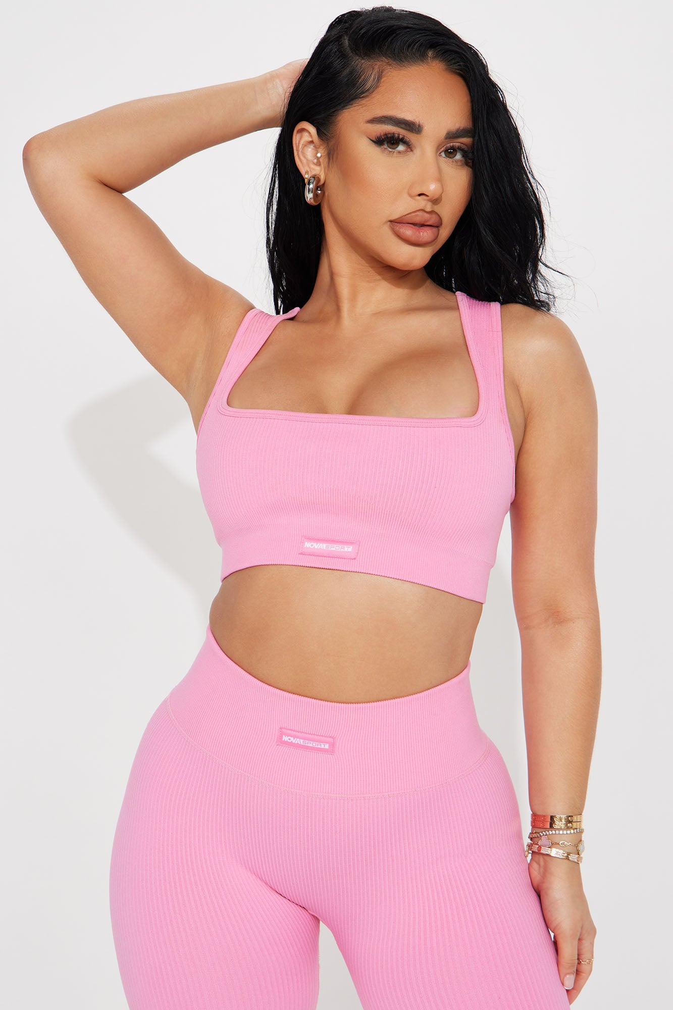 Pink Ribbed Seamless Bralette