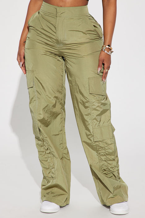 Tomboy Nylon Parachute Jogger - Olive, Fashion Nova, Pants
