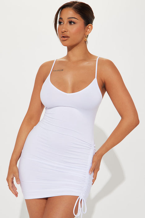 Low Cut Mini Dress with Cinched Ties on Sides – SEXY AFFORDABLE