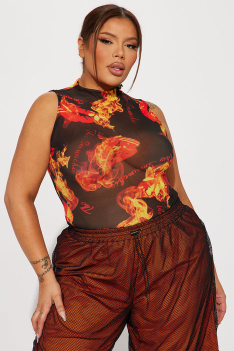 Inferni Black Flame Mesh Bodysuits – Donna di Capri
