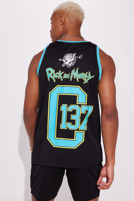 Rick And Morty Starting Five Basketball Jersey - Black, Fashion Nova, Mens  Graphic Tees