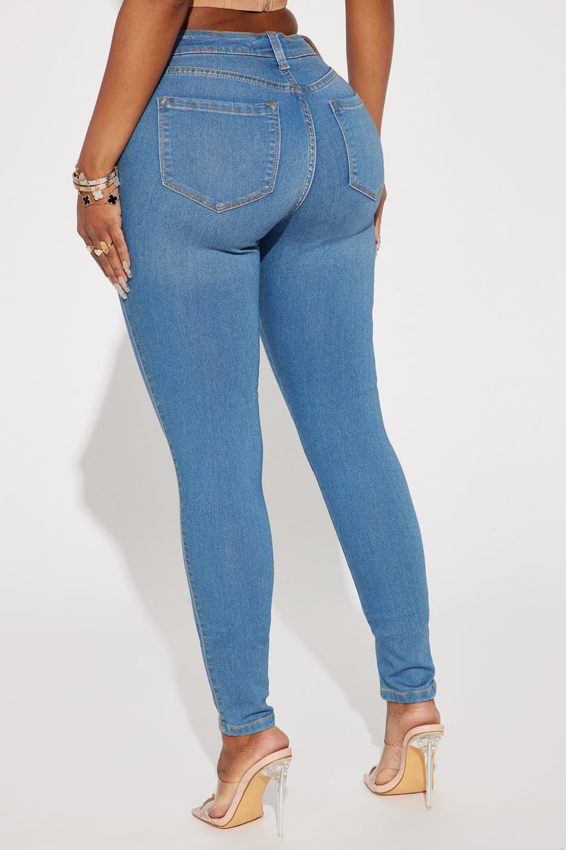 Classic Mid Rise Skinny Jeans - Medium Blue Wash | Fashion Nova, Jeans ...