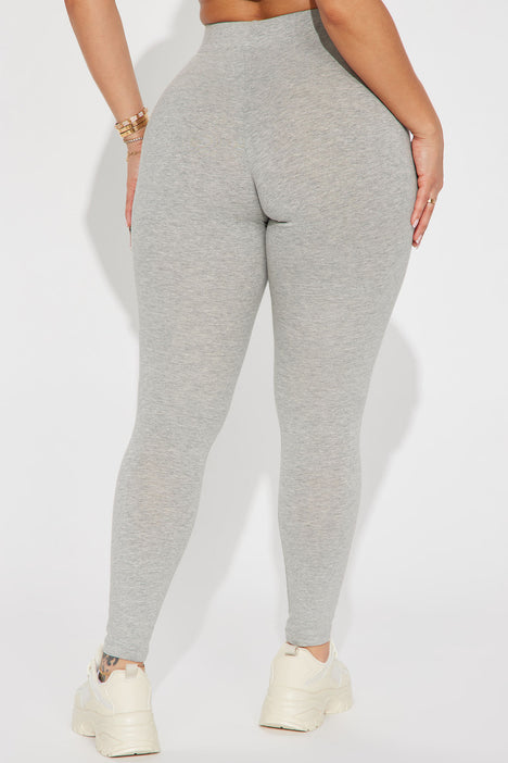 Buy Go Colors Women Solid Silver Grey Ribbed Legging online