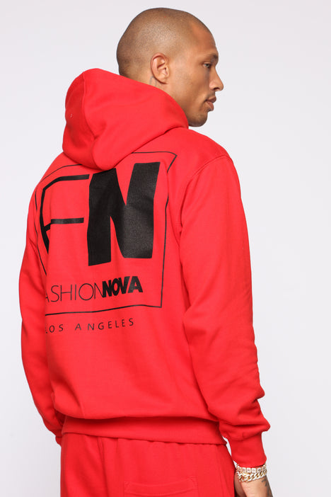 80's Color Block Hoodie - Red/Combo, Fashion Nova, Mens Fleece Tops