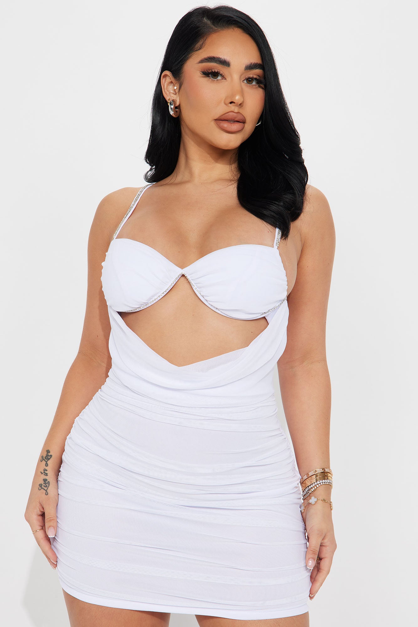 Radiant Lure Mini Dress - White