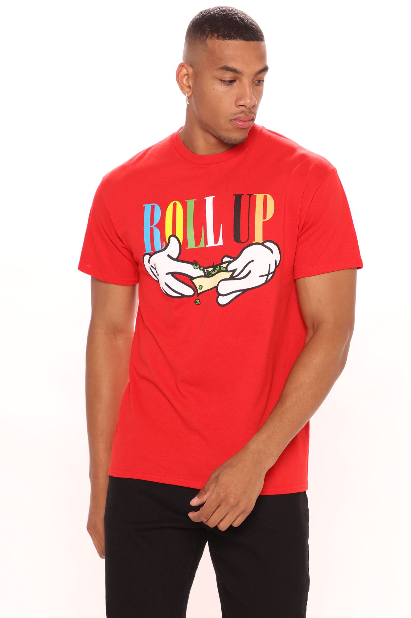 Roll Up Short Sleeve Tee - Red