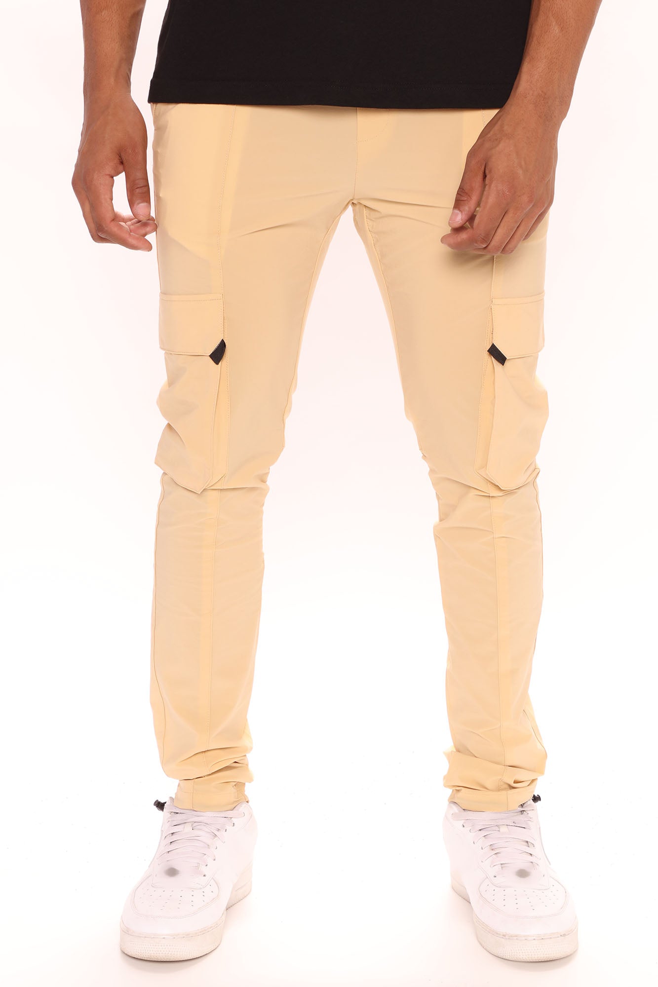 Nylon Stretch Cargo Pants - Khaki | Fashion Nova, Mens Pants