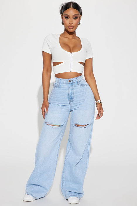 What You Want Ripped Baggy Jean Light Wash Fashion Nova,, 43% OFF