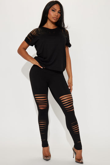Nice And Clear 3 Piece Legging Set - Black