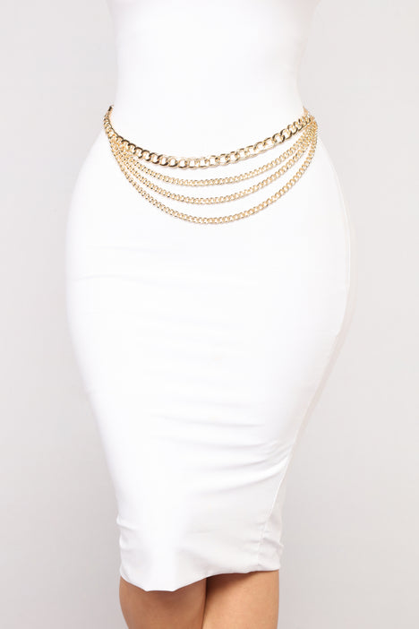 Yours Gold Metal Chain Belt Size 16-18 | Women's Plus Size and Curve Fashion