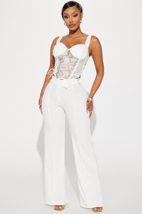 Suits You Petite White Wide Leg Trousers | New Look