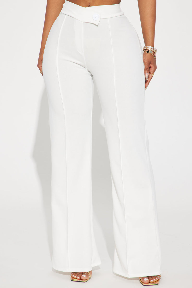 Petite Call It Even Wide Leg Dress Pants - White | Fashion Nova, Pants ...