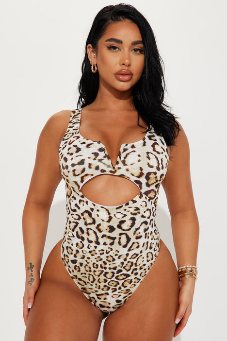 Gwen V Wire 1 Piece Swimsuit Leopard Fashion Nova Swimwear