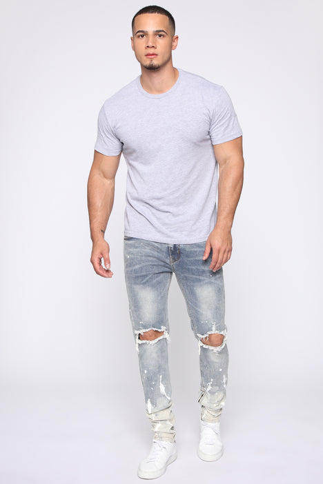 SKINNY FIT JEANS - LIGHT BLUE WASH