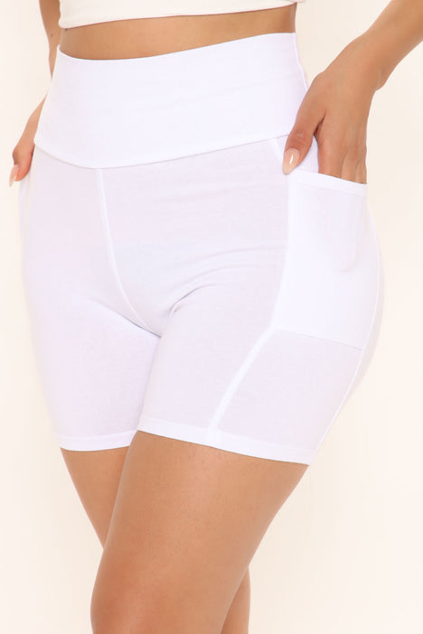 Axis High Rise Biker Shorts - White – Upper Park