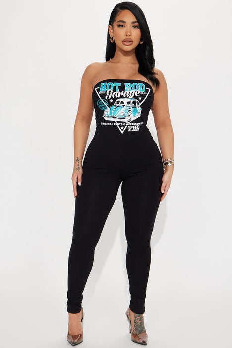 Hot Rod Garage Jumpsuit - Charcoal