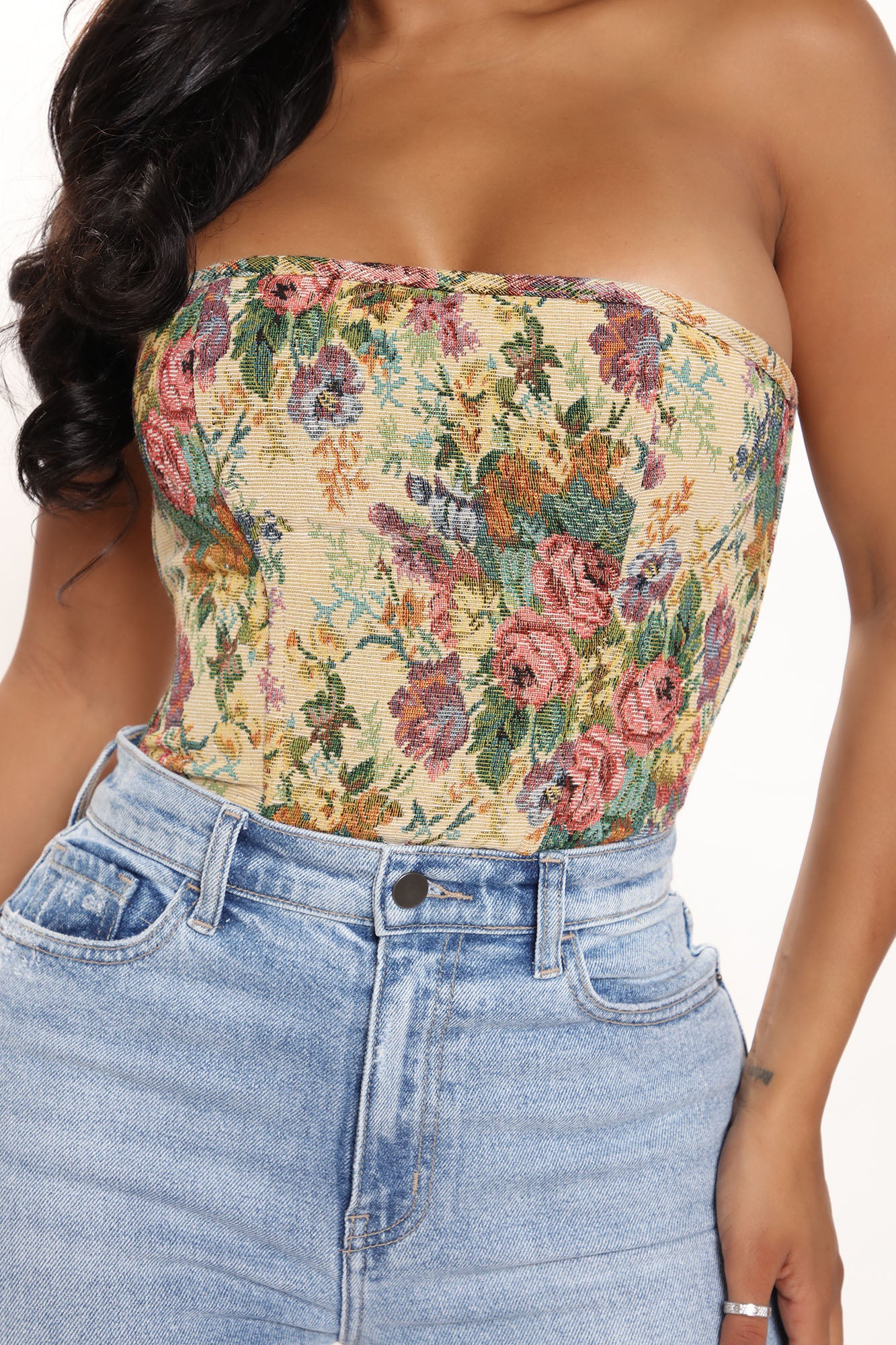 Reversible Stretch Earthy Floral Comfy Corset