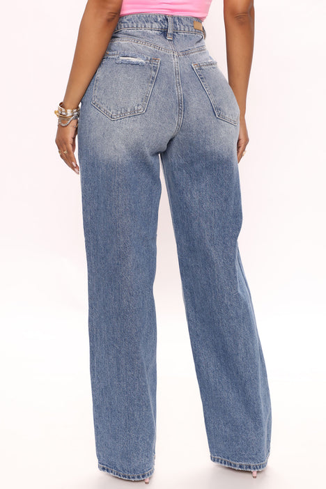 Winona 90's Wide Leg Jeans - Medium Blue Wash, Fashion Nova, Jeans