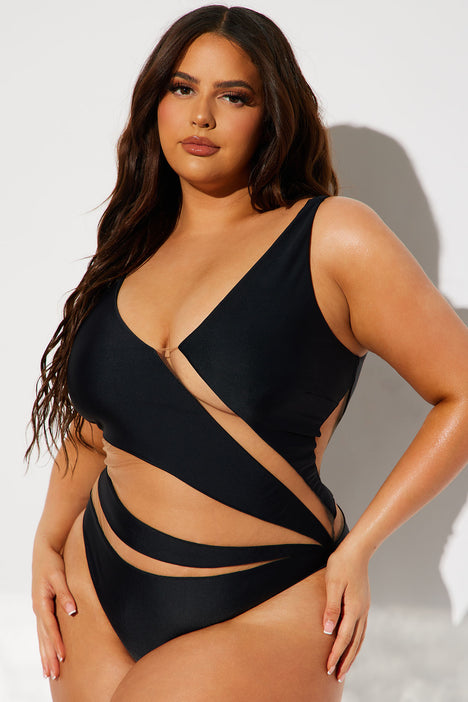 Pretty In Paradise Black One Piece Swimsuit