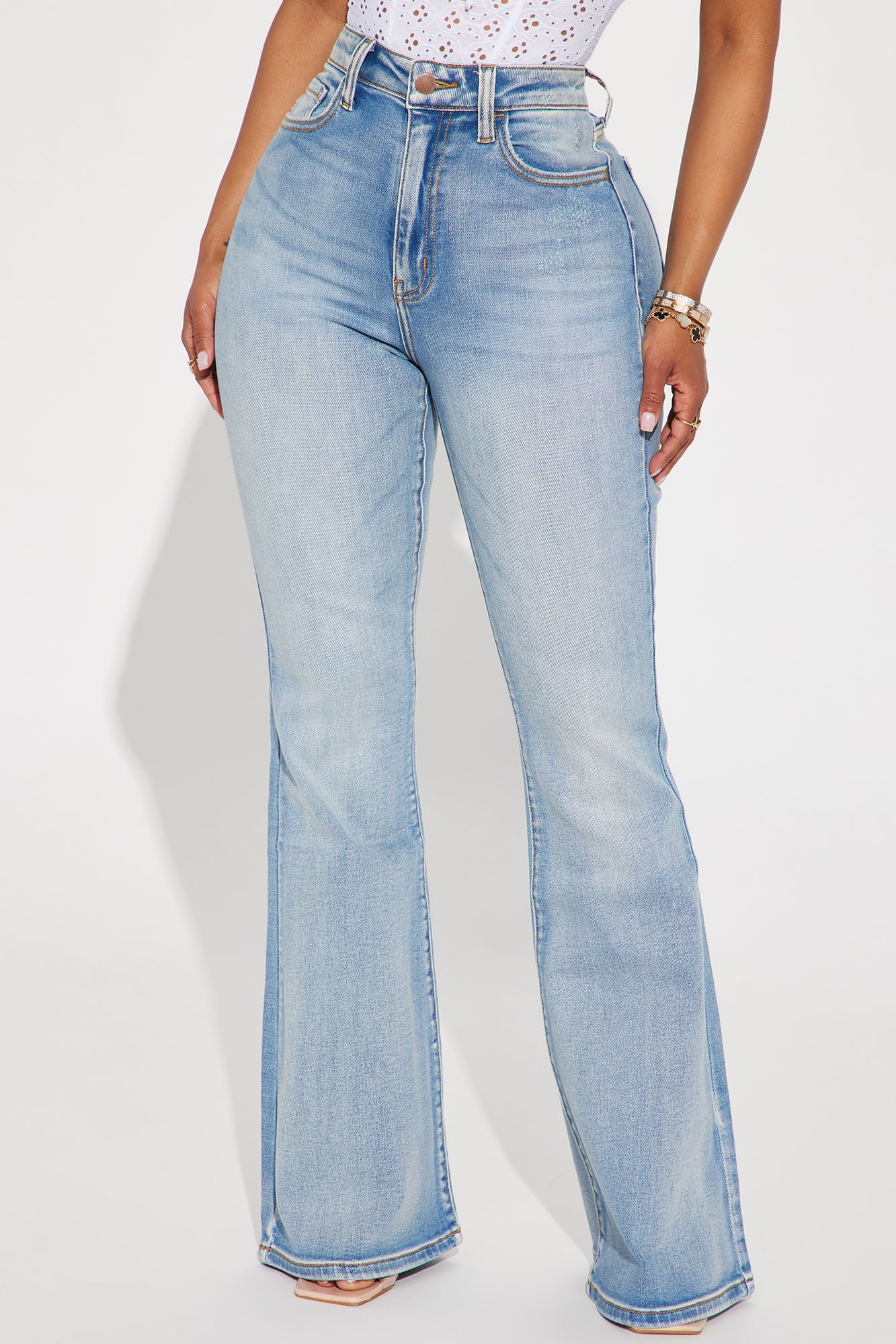 Hilary Hyper Stretch Flare Jeans - Olive, Fashion Nova, Jeans