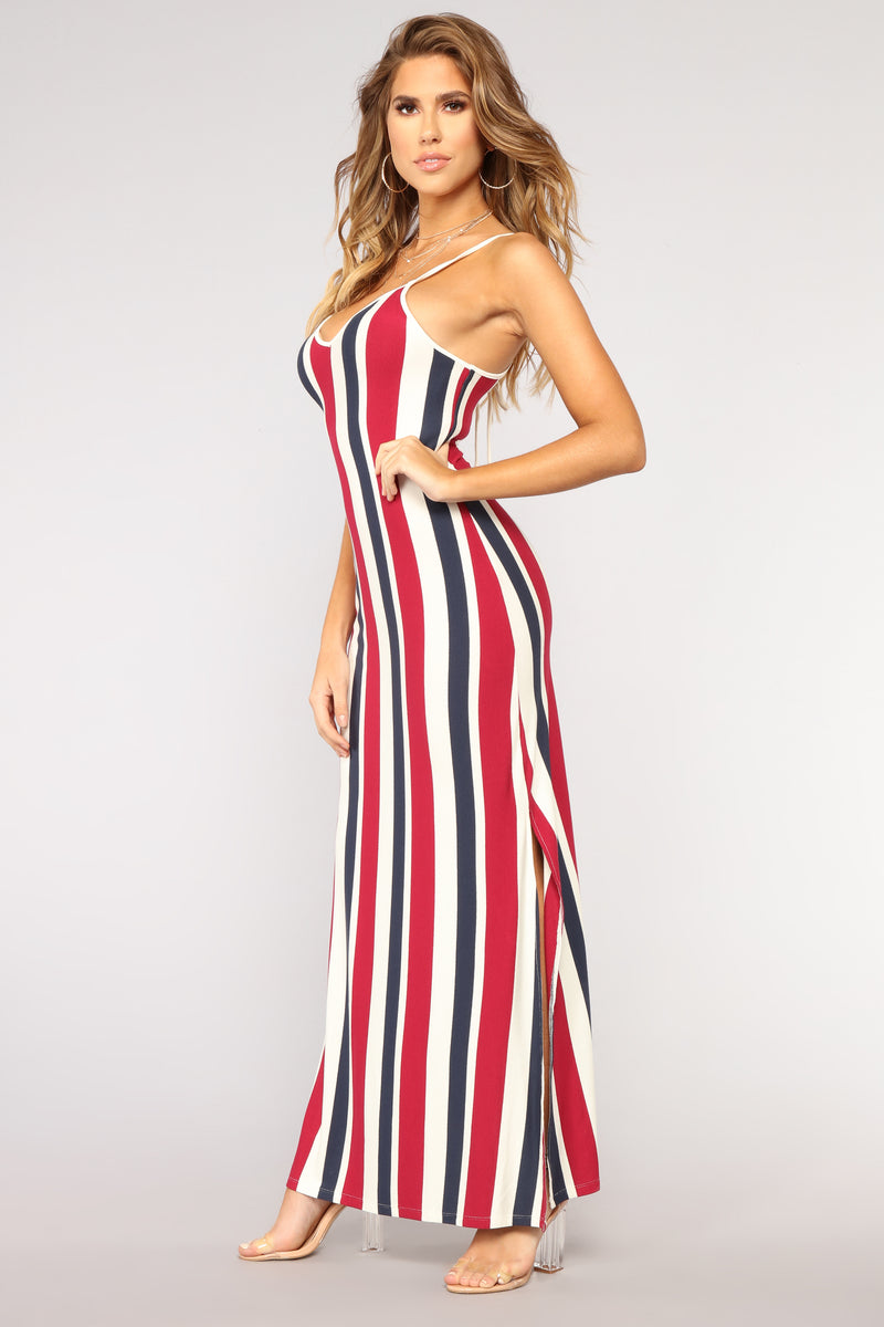 Brighton Maxi Dress - White/Red/Navy | Fashion Nova, Dresses | Fashion Nova