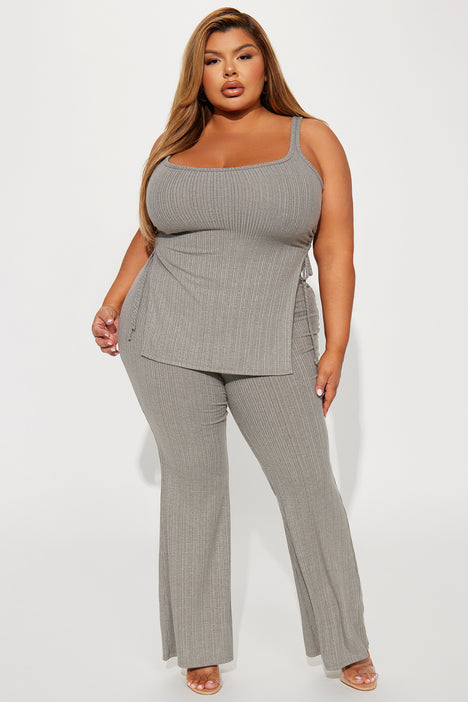 Maddie Ribbed Legging Set - Charcoal, Fashion Nova, Matching Sets