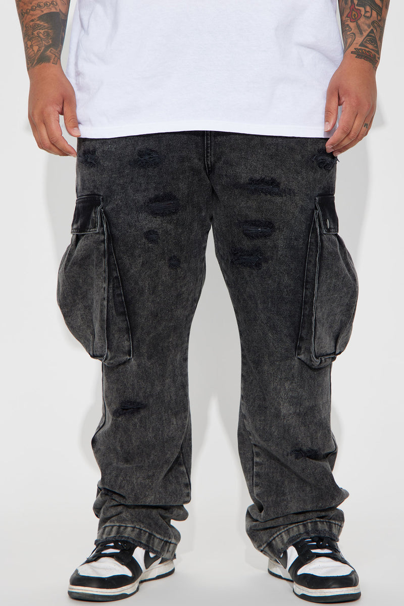 Bad Liar Distressed Stacked Slim Flare Jeans - Black Wash | Fashion ...