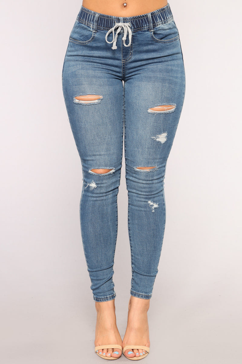 Khaliah Jogger Jeans - Medium Blue Wash | Fashion Nova, Jeans | Fashion ...