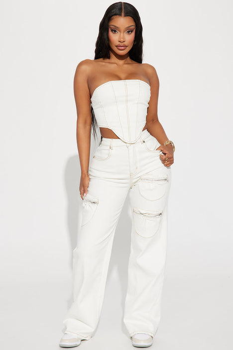 Time To Travel Nylon Lounge Pant - White/combo, Fashion Nova, Lounge